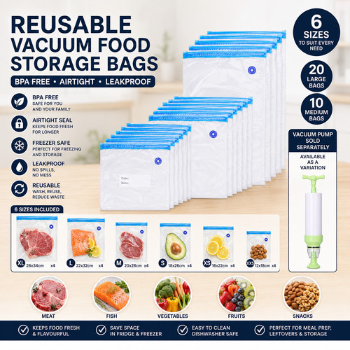 20x reusable vacuum food - 20x,
