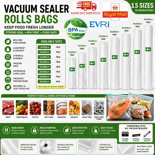 Food vacuum sealer rolls - sealer, bags